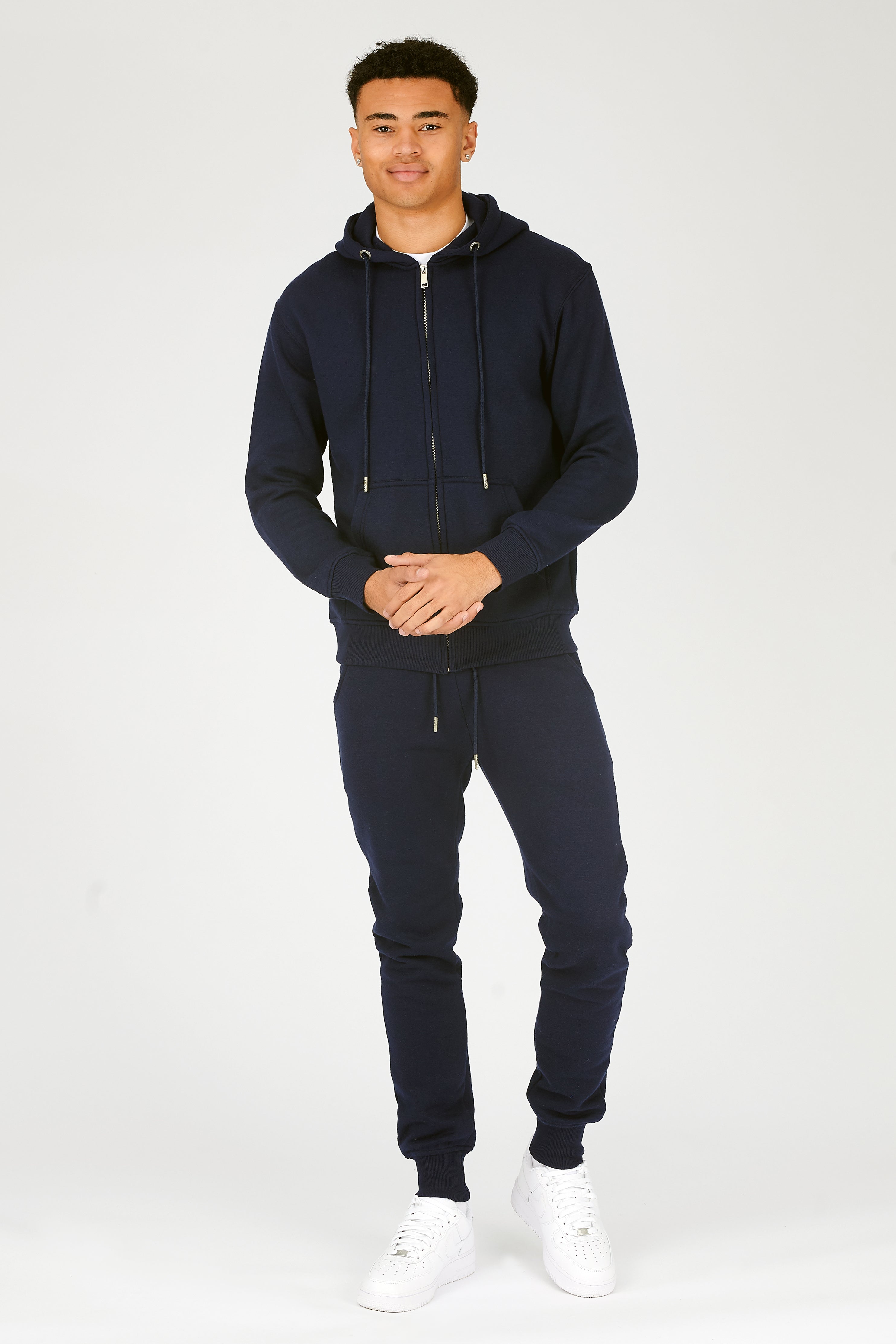 ZIP UP HOODIE - NAVY BLUE -  Men's Loungewear Hoodies