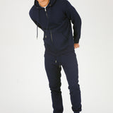 ZIP UP HOODIE - NAVY BLUE -  Men's Loungewear Hoodies