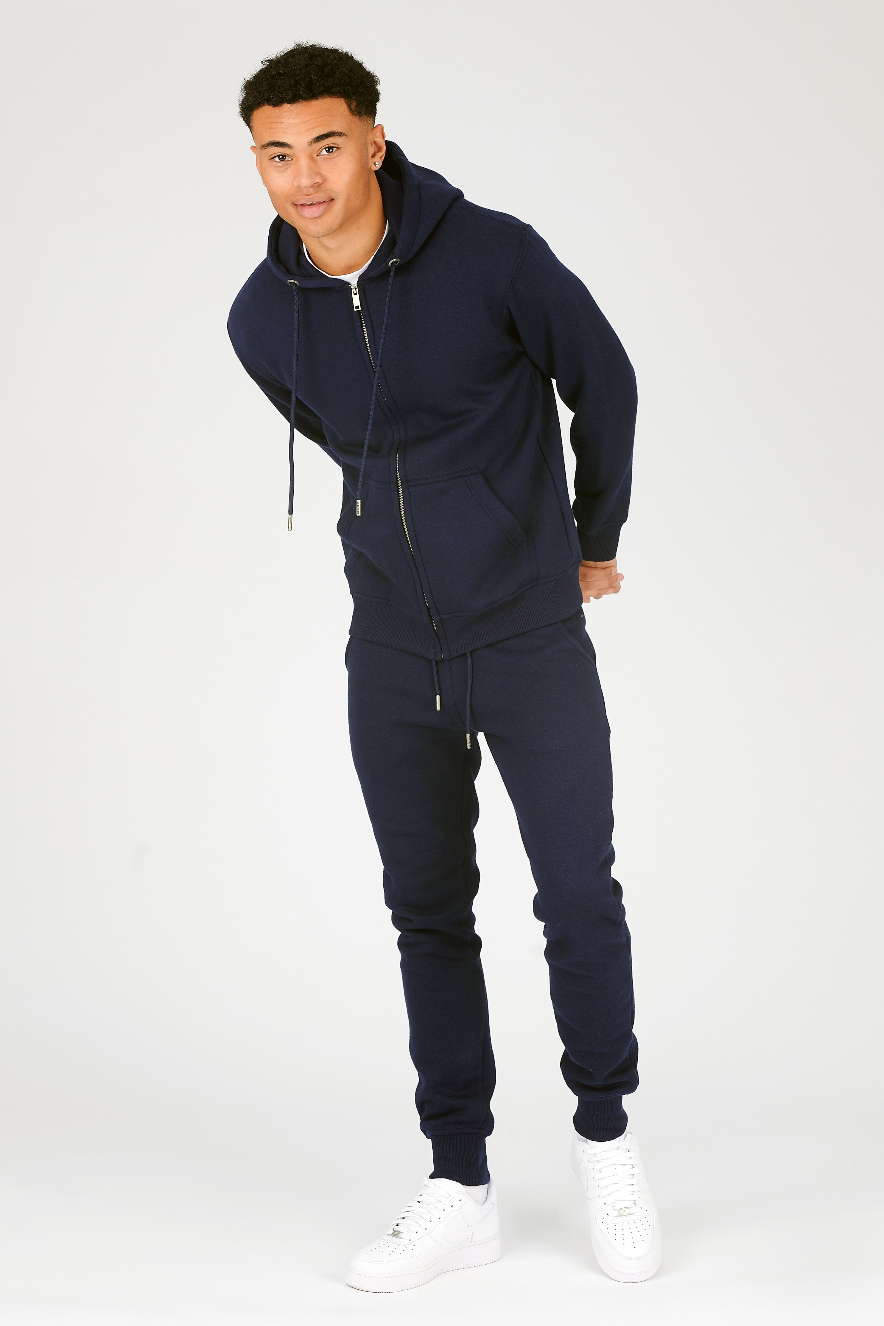 ZIP UP HOODIE - NAVY BLUE -  Men's Loungewear Hoodies