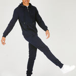 ZIP UP HOODIE - NAVY BLUE -  Men's Loungewear Hoodies