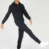 ZIP UP HOODIE - NAVY BLUE -  Men's Loungewear Hoodies