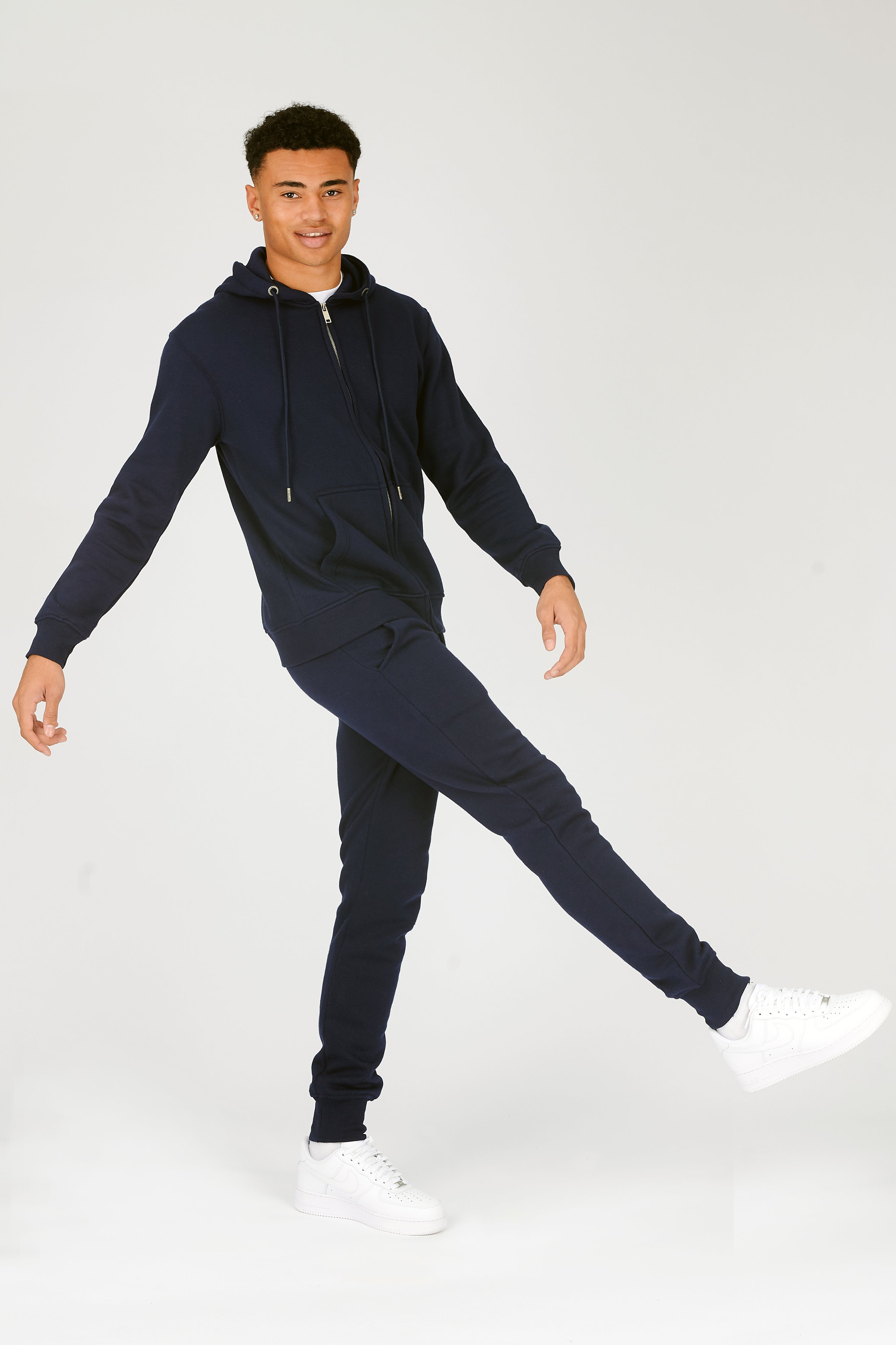 ZIP UP HOODIE - NAVY BLUE -  Men's Loungewear Hoodies