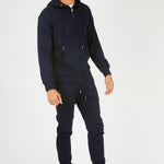 ZIP UP HOODIE - NAVY BLUE -  Men's Loungewear Hoodies