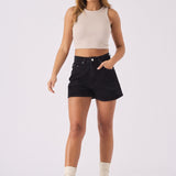 Alba Ripped Denim Shorts – Black Wash - JMOJO - Women's Denim Shorts