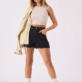 Alba Ripped Denim Shorts – Black Wash - JMOJO - Women's Denim Shorts