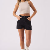 Alba Ripped Denim Shorts – Black Wash - JMOJO - Women's Denim Shorts