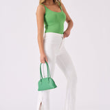 ALBA White Denim Split Flare Jeans - White - JMOJO - Women's Flare Jeans