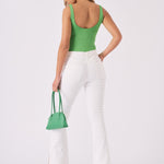 ALBA White Denim Split Flare Jeans - White - JMOJO - Women's Flare Jeans