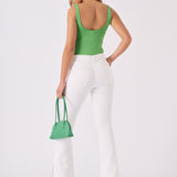 ALBA White Denim Split Flare Jeans - White - JMOJO - Women's Flare Jeans