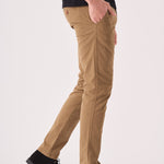 ASHFORD Stretch Slim Fit Chino Pants - Light Brown - JMOJO - Men's Chino Trousers