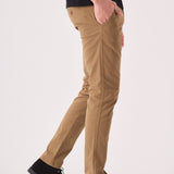 ASHFORD Stretch Slim Fit Chino Pants - Light Brown - JMOJO - Men's Chino Trousers