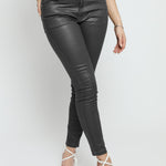 Azmira Coated Stretch Skinny Jeans - Grey - JMOJO - Women's Skinny Jeans