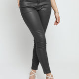 Azmira Coated Stretch Skinny Jeans - Grey - JMOJO - Women's Skinny Jeans