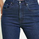 Babine High Rise Stretch Denim Skinny Jeans - Dark Blue - JMOJO - Women's Skinny Jeans