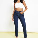 Babine High Rise Stretch Denim Skinny Jeans - Dark Blue - JMOJO - Women's Skinny Jeans