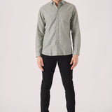 Full front shot of the black slim fit chinos trousers.