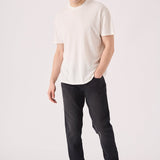 black wash slim fit jeans front view stretch denim