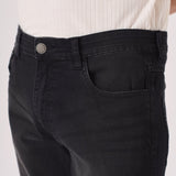 black washed slim fit denim jeans standing pose men