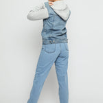 Brook Hooded Denim Jacket – Mid Blue - JMOJO - Women's Fleece Hooded Denim Jackets