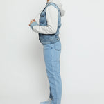 Brook Hooded Denim Jacket – Mid Blue - JMOJO - Women's Fleece Hooded Denim Jackets
