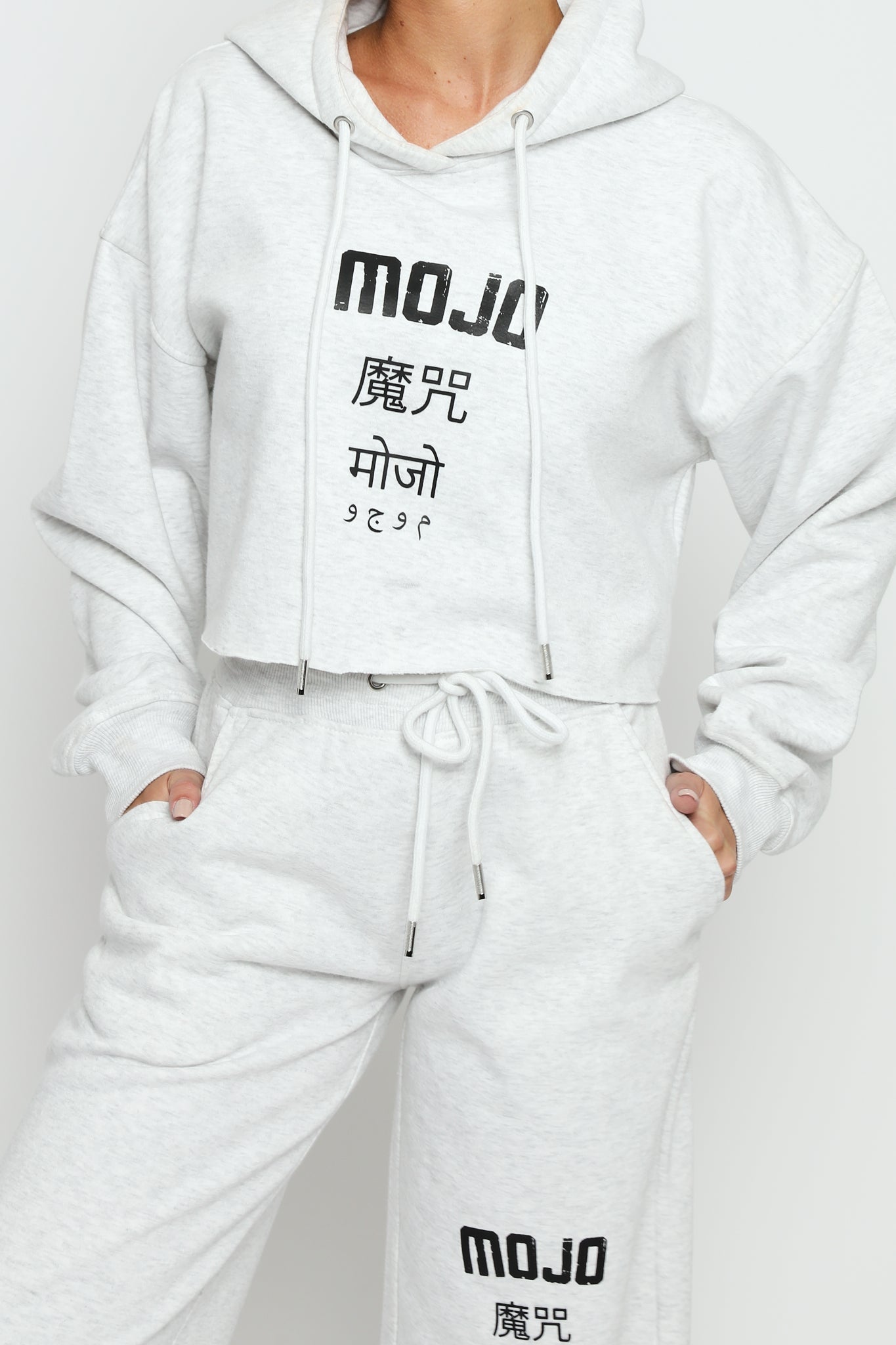 Brynne Cropped Hoodie – White - JMOJO - Women's Cropped Hoodie