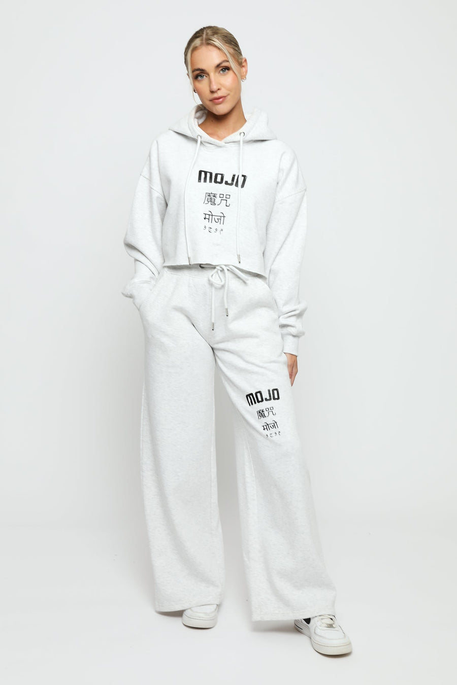 Brynne Cropped Hoodie – White - JMOJO - Women's Cropped Hoodie