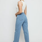 CALIYA High Waisted Wide Leg Jeans - Light Blue Wash - JMOJO - Women's Wide Leg Jeans