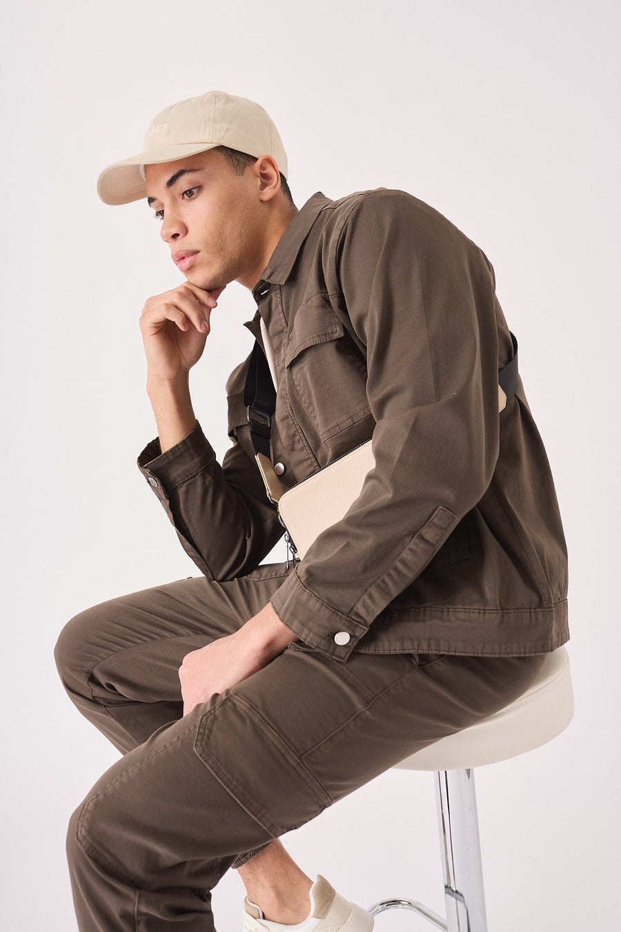 CARGO DENIM JACKET - DARK BROWN - JMOJO - Men's Cargo Denim Jackets