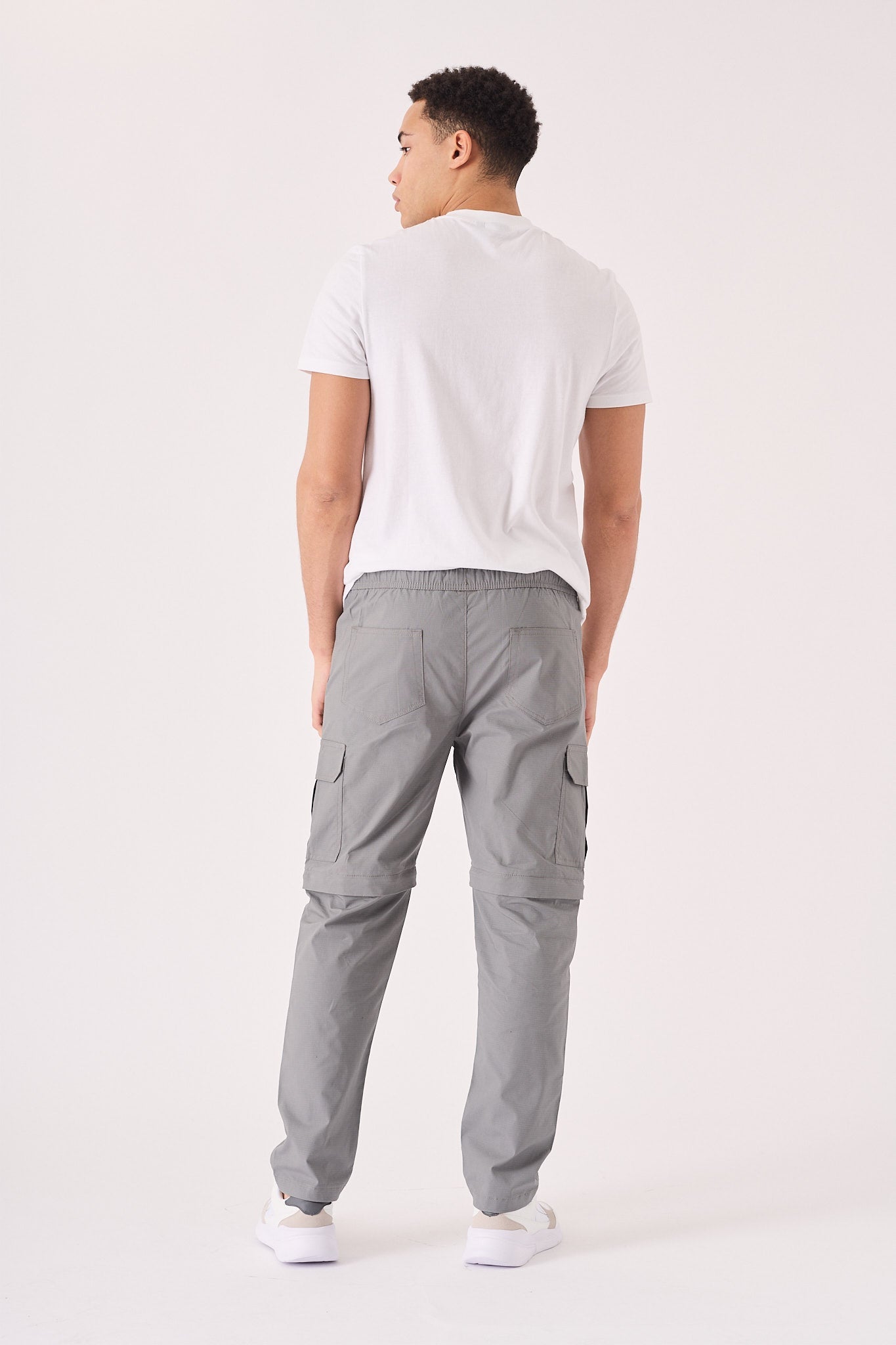 CARGO PANTS & SHORTS 2 IN 1 - GREY - JMOJO - Men's Cargo Straight leg Trouser And Shorts