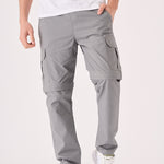 CARGO PANTS & SHORTS 2 IN 1 - GREY - JMOJO - Men's Cargo Straight leg Trouser And Shorts