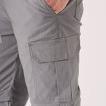 CARGO PANTS & SHORTS 2 IN 1 - GREY - JMOJO - Men's Cargo Straight leg Trouser And Shorts