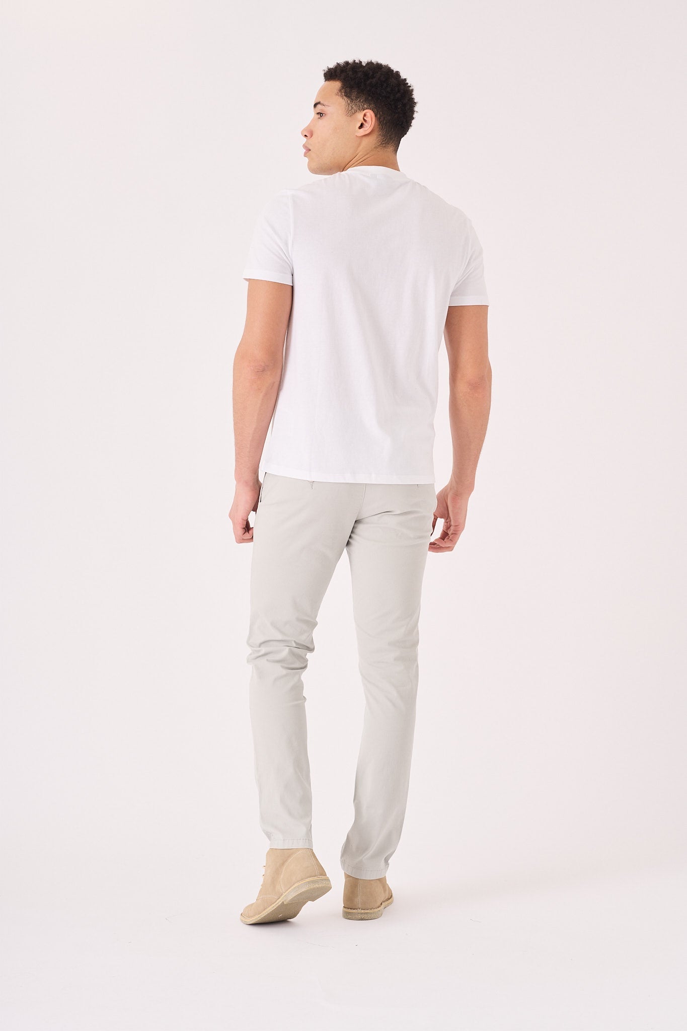 CLAYBOURNE Men's Slim Fit Stretch Chino Pants - Light Grey - JMOJO - Men's Chino Trousers