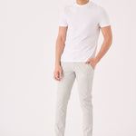 CLAYBOURNE Men's Slim Fit Stretch Chino Pants - Light Grey - JMOJO - Men's Chino Trousers