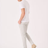 CLAYBOURNE Men's Slim Fit Stretch Chino Pants - Light Grey - JMOJO - Men's Chino Trousers