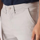 CLAYBOURNE Stretch Slim Fit Chino Shorts - Light Grey - JMOJO - Men's Chino Shorts