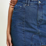 Cleo High Waisted Denim Skirt – Dark Blue - JMOJO - Women's Denim Skirts