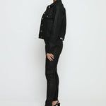 COATED DENIM JACKET - BLACK - JMOJO - Women's Coated Denim Jackets