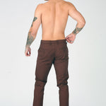 COLBORNE Stretch Slim Fit Chino Pants - Chocolate Brown - JMOJO - Men's Chino Trousers
