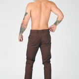 COLBORNE Stretch Slim Fit Chino Pants - Chocolate Brown - JMOJO - Men's Chino Trousers