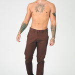 COLBORNE Stretch Slim Fit Chino Pants - Chocolate Brown - JMOJO - Men's Chino Trousers