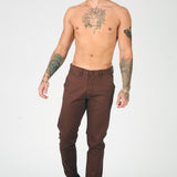 COLBORNE Stretch Slim Fit Chino Pants - Chocolate Brown - JMOJO - Men's Chino Trousers