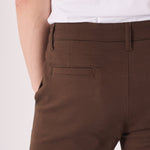 COLBORNE Stretch Slim Fit Chino Shorts - Chocolate Brown - JMOJO - Men's Chino Shorts
