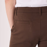 COLBORNE Stretch Slim Fit Chino Shorts - Chocolate Brown - JMOJO - Men's Chino Shorts