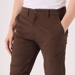 COLBORNE Stretch Slim Fit Chino Shorts - Chocolate Brown - JMOJO - Men's Chino Shorts