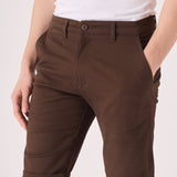 COLBORNE Stretch Slim Fit Chino Shorts - Chocolate Brown - JMOJO - Men's Chino Shorts