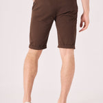 COLBORNE Stretch Slim Fit Chino Shorts - Chocolate Brown - JMOJO - Men's Chino Shorts