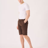 COLBORNE Stretch Slim Fit Chino Shorts - Chocolate Brown - JMOJO - Men's Chino Shorts