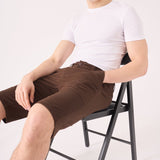 COLBORNE Stretch Slim Fit Chino Shorts - Chocolate Brown - JMOJO - Men's Chino Shorts