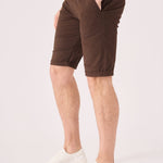 COLBORNE Stretch Slim Fit Chino Shorts - Chocolate Brown - JMOJO - Men's Chino Shorts