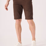 COLBORNE Stretch Slim Fit Chino Shorts - Chocolate Brown - JMOJO - Men's Chino Shorts